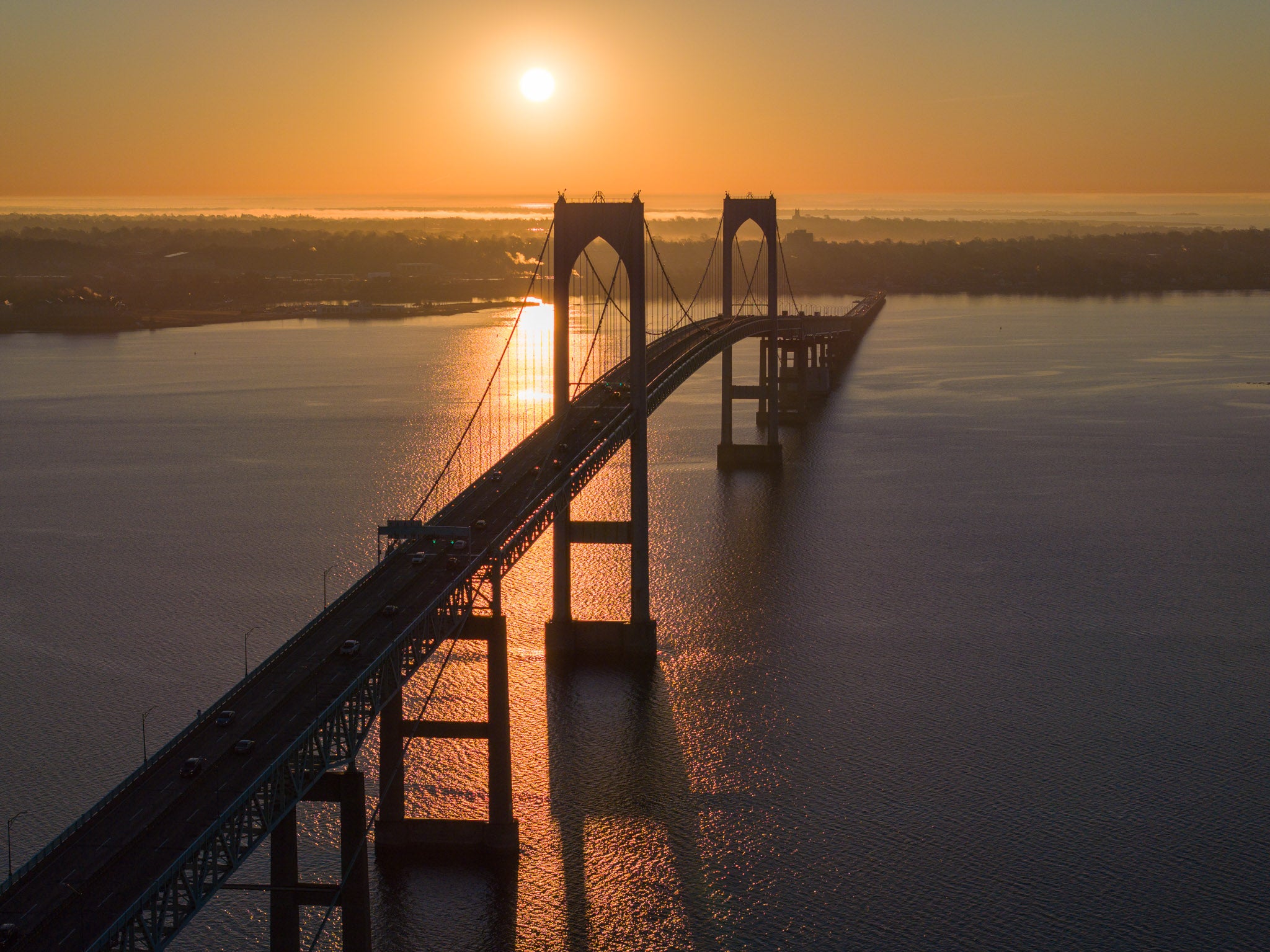 Newport Bridge Golden Sunrise | Newport, RI